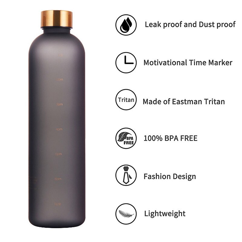 1000ml Bottle With Time Marker - Outdoor Sport Field recension och pris