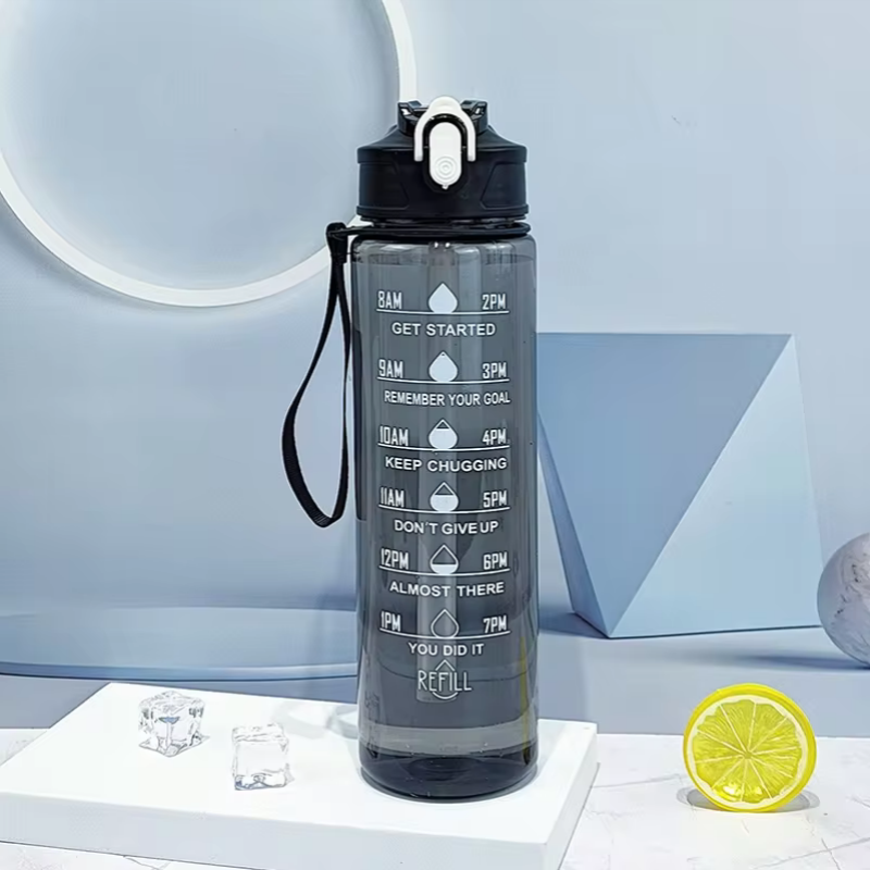 900ml Sports Bottle With Time  - Outdoor Sport Field recension och pris